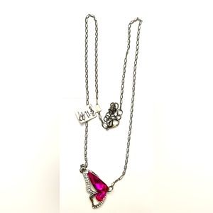 Hot Pink Butterfly Charm Necklace